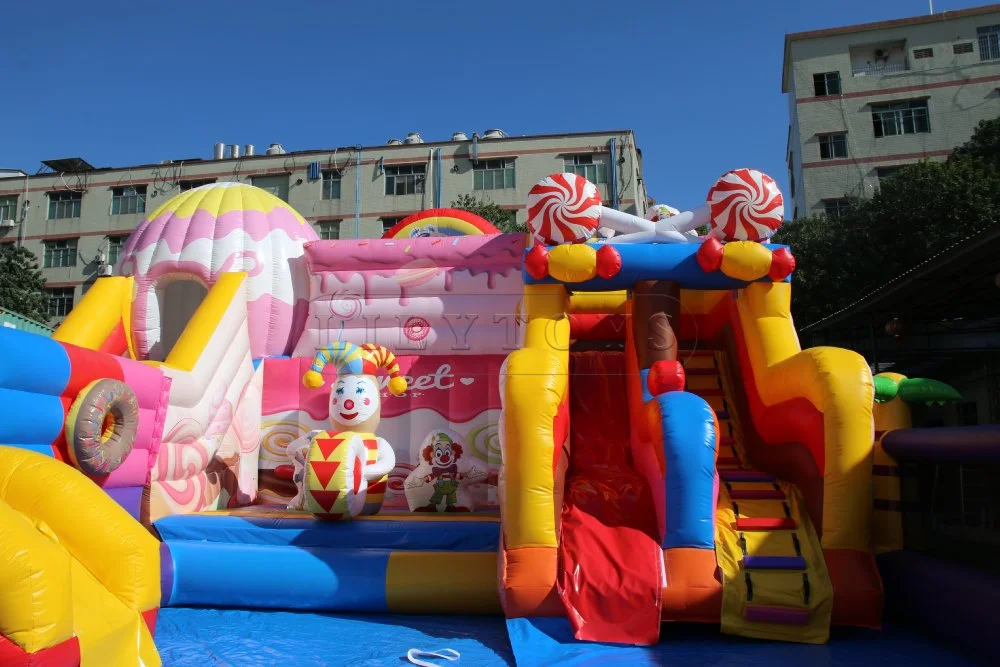 LilyToys Geant candy theme water park on land for Kids, Inflatable Water Slide For Frame Pool/Inflatable Pool