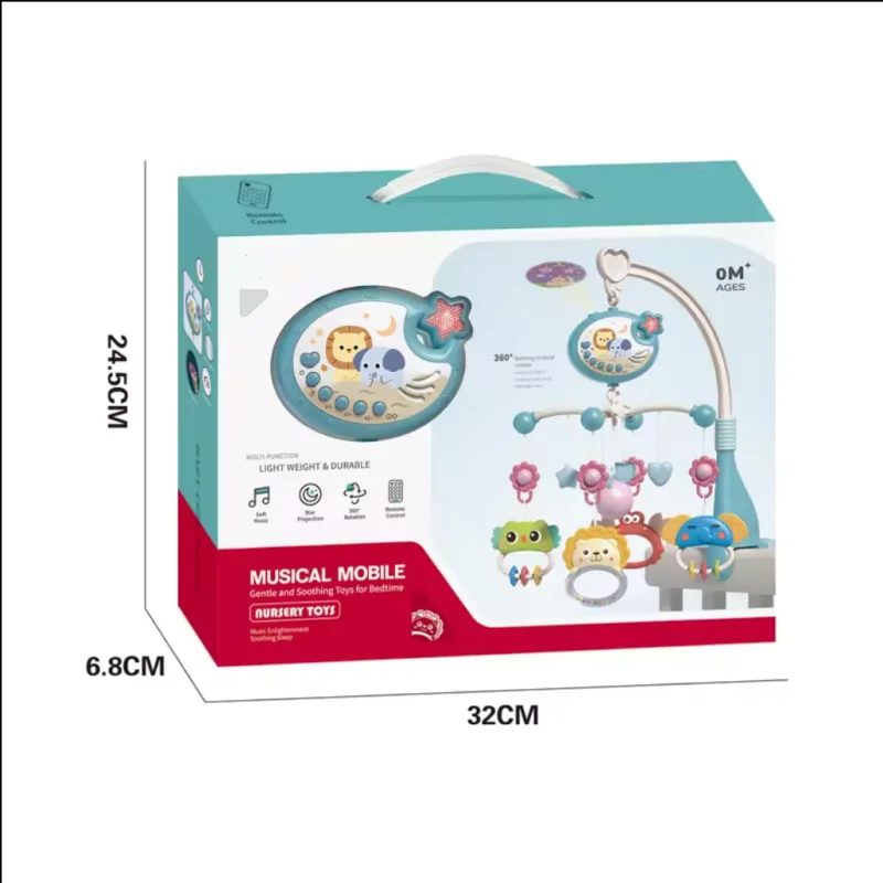 Musical Projection Nursery Bed Bell Baby Hanging Toy Bed Bell Mobile Toy Hanging Rotating Rattle Holder