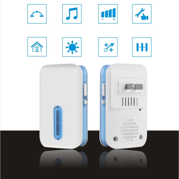 Wireless Doorbell Easy Installation Adjustable Volume 36 Chimes Colorful LED 150m Range Door Bell