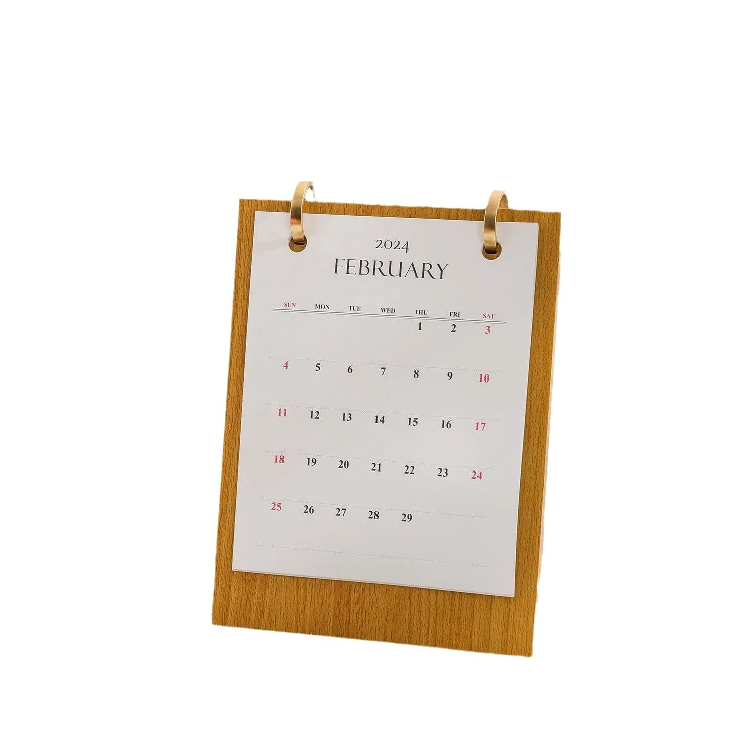 Customized Table Calendar High Quality Wood Desk Calendar wooden calendar stand