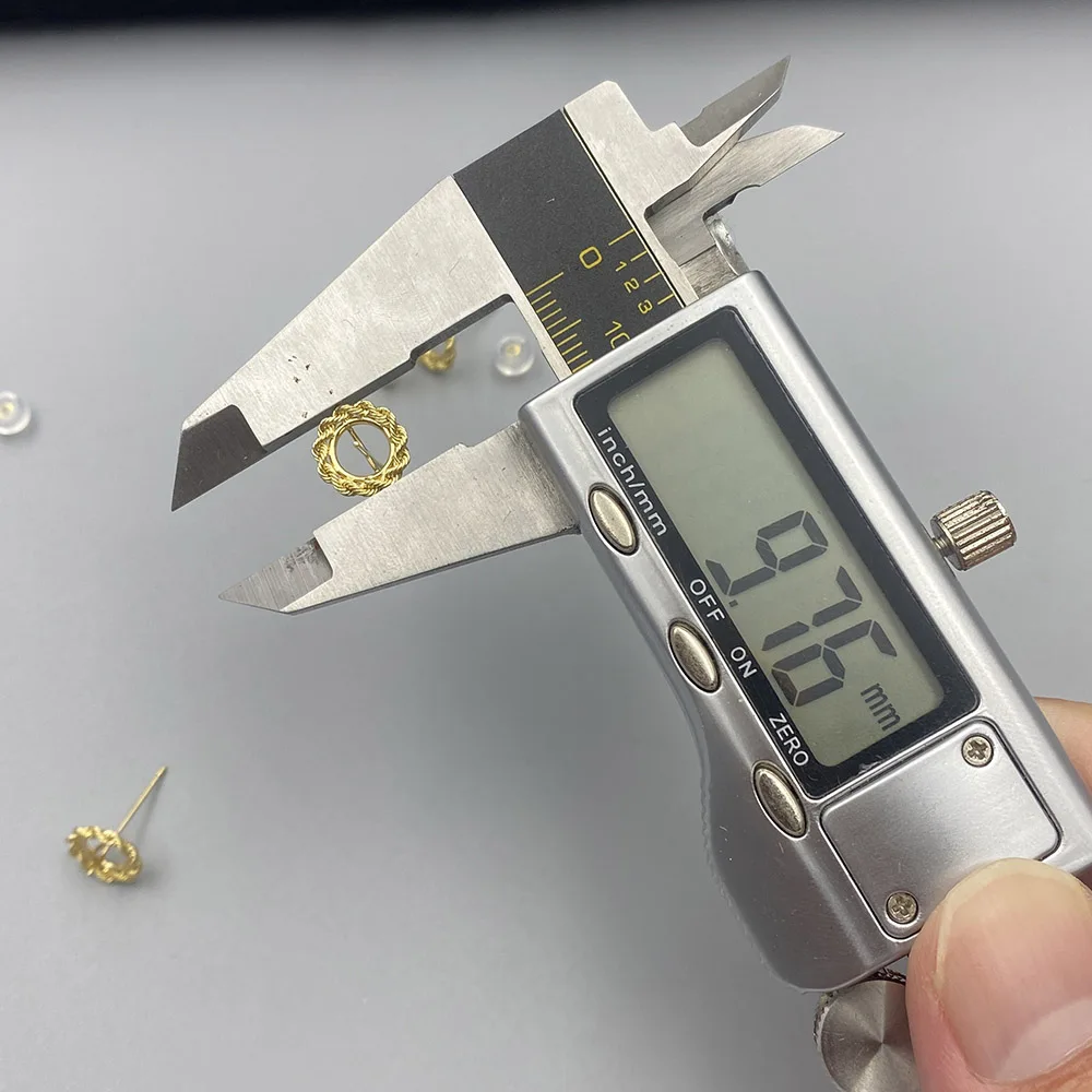 Au750 18K Gold Rope Flower Stud Earring Component Base Holder Mounts for Pearl GEM Stones Fine Jewelry Making Supplier