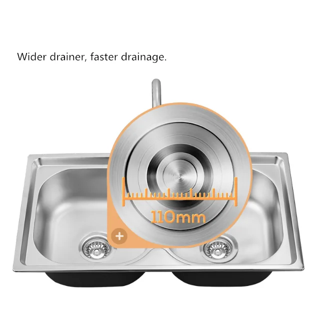 Stainless steel sink Household single bowl with work table kitchen sink Wash basin polished wash basin