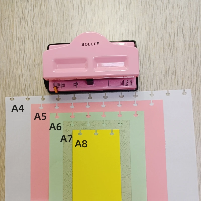 Office Aqua Color Metal T shape Mushroom Paper Hole Punch for Craft Planner DIY