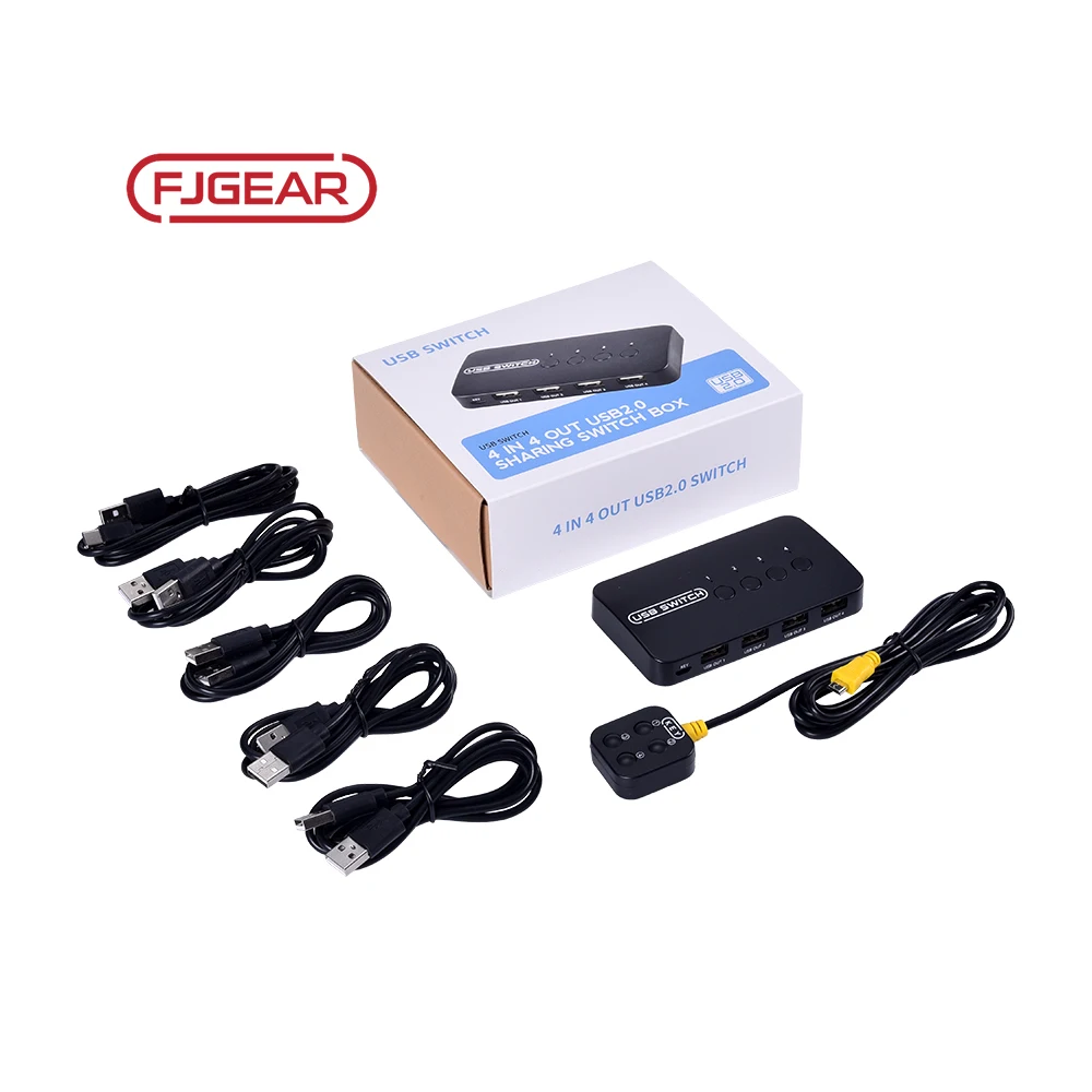 U404 Fjgear New Arrival 480Mbps Selector 4 Port Usb Switch Usb Sharing Switch Usb 2.0 Switcher Selector