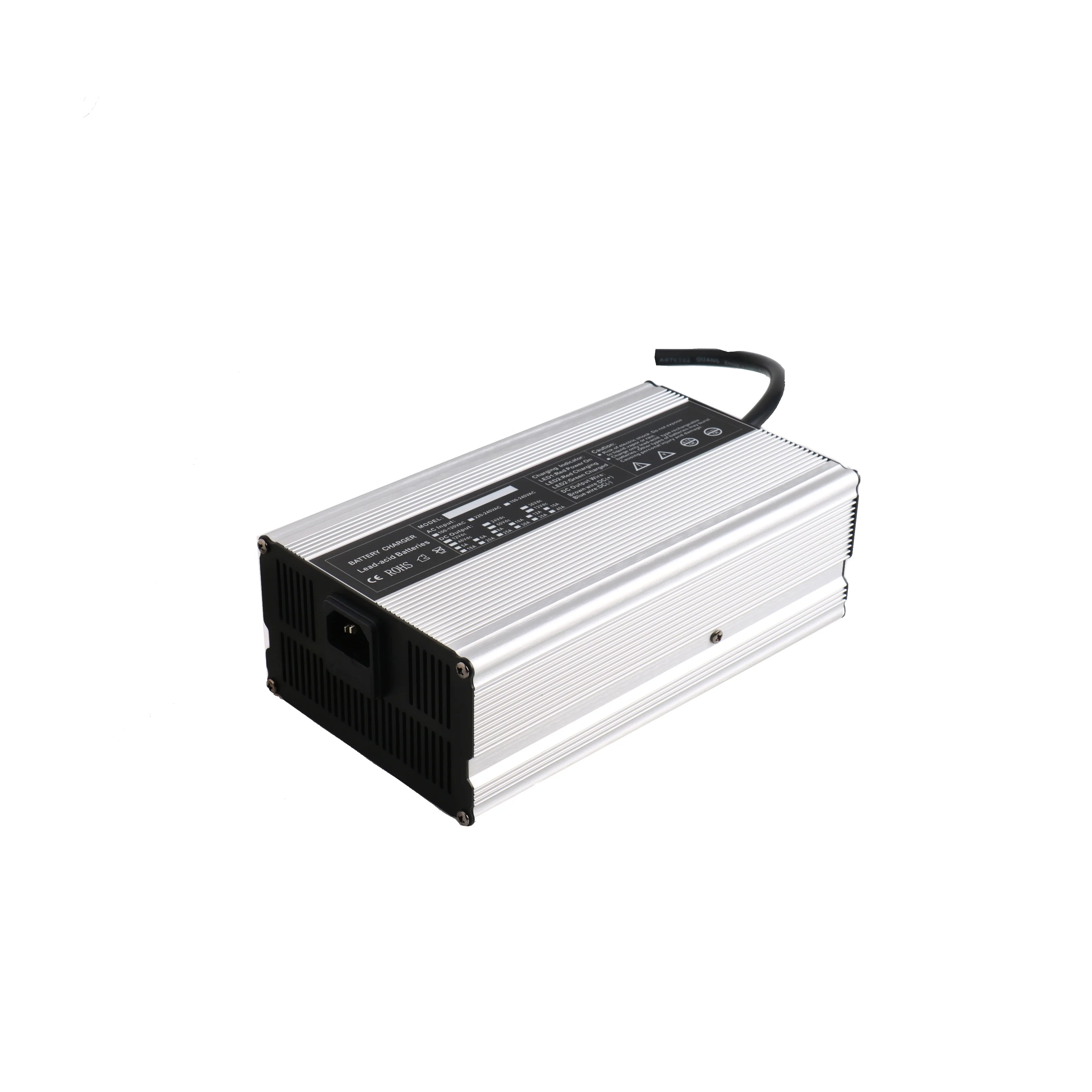 Aluminum case Smart Fast Lithium Battery Charger 12v 30a suitable for lead acid battery electric bicycle power tools