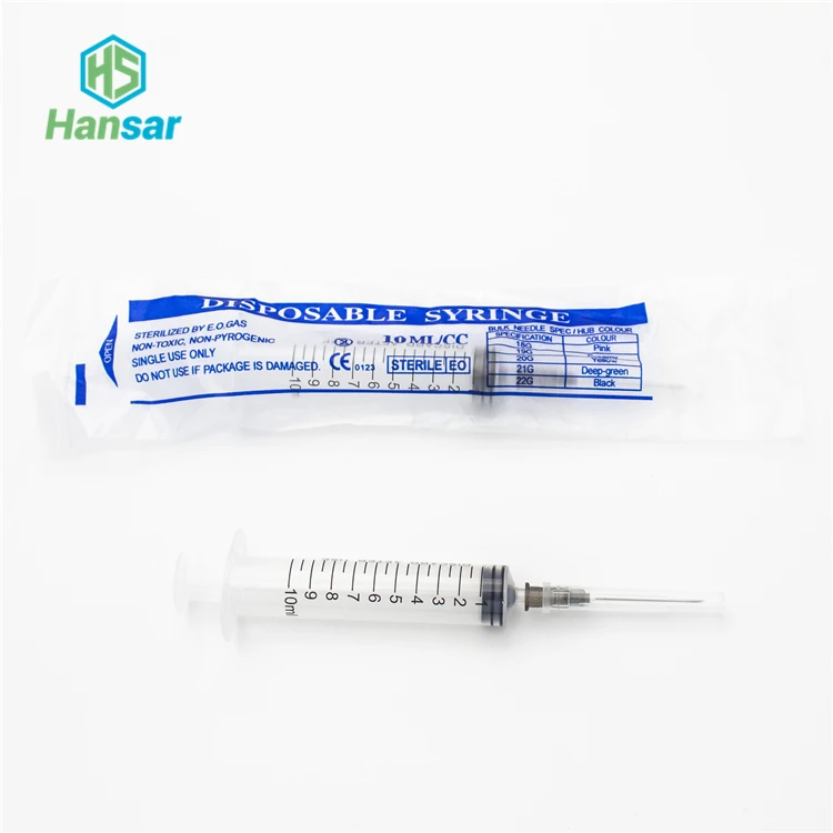 
high pressure contrast luer lock disposable medical plastic syringe 5 ml 21g 1 1/2 
