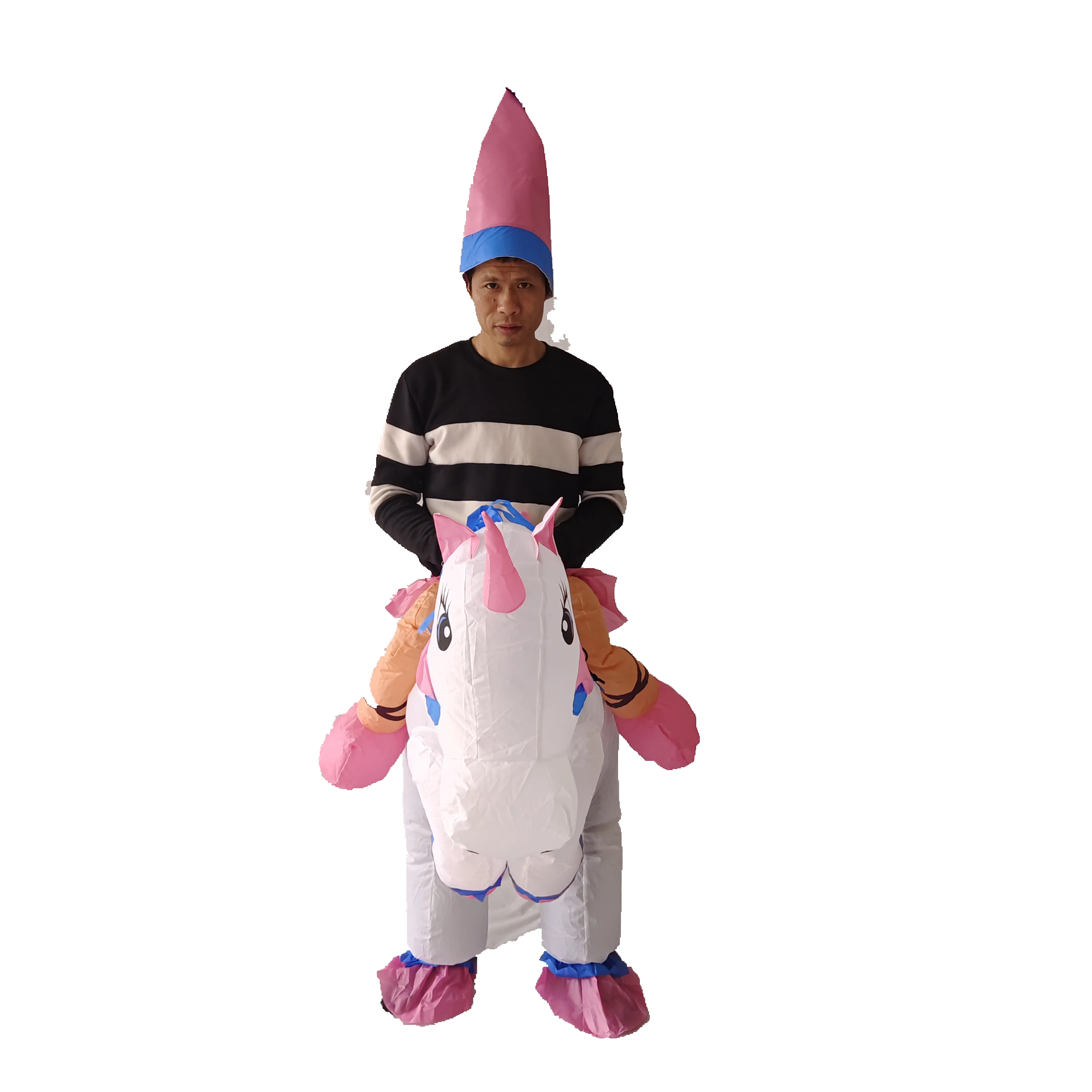 Cute Inflatable Cartoon Animal Toy for Adult Party Decoration Inflatable Costume Riding a Unicorn Air Blow-up Inflatable Costume