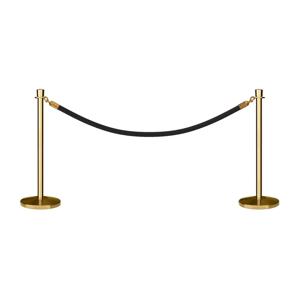 Stainless Steel Crowd Control rope barrier gold event pole with red rope for museum Exhibition