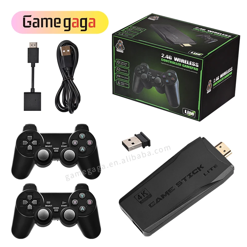 Маленькая приставка M8 4K HD TV Game Stick со встроенными 3500/10000 играми, игровая консоль с беспроводным контроллером, игровая консоль для ps1