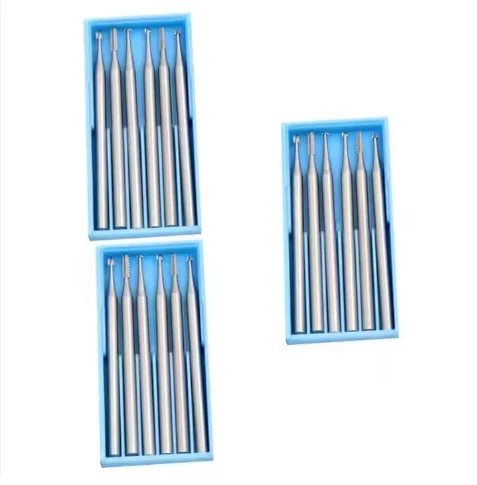 YH 2.35 mm 6 Pcs/Set Needle Drill Tool Tungsten Steel Wood Drill Bit Jewelry Carving Concave Rotary Burr