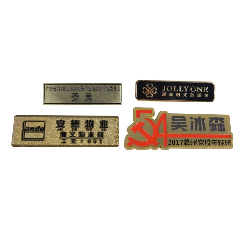 Custom Design High Quality Metal Employee Name with Safety Pin Badge