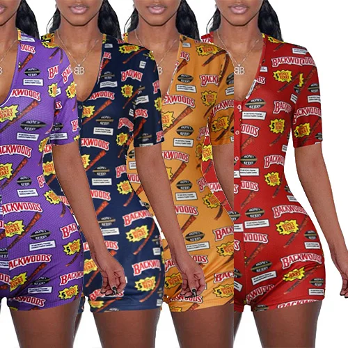 
Baddie Onesie Romper Basic Summer Onesie African Print Black Female Punjabi Pajama wap Blue Jumpsuit Bodycon Short Butterfly Set 