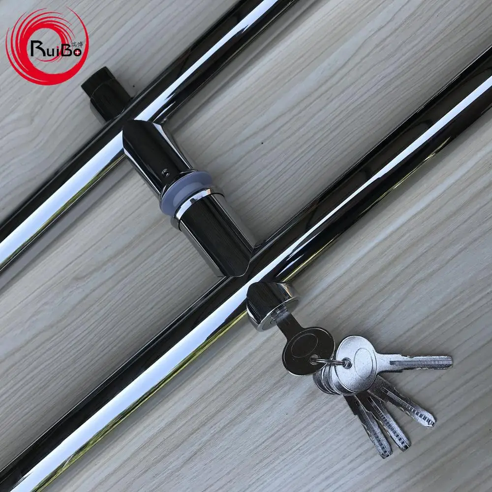 Whole sale round stainless steel glass door pull handle lock