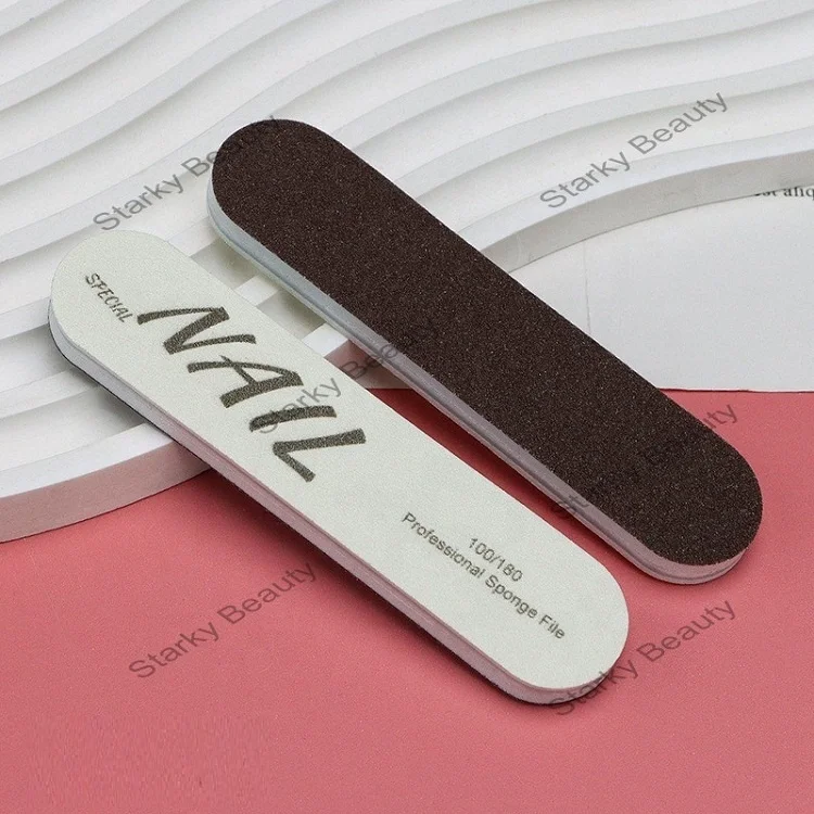 2 in 1 100/180 Grit Sponge Mini Nail Files Bulk Double Sided Nail File and Buffers shaping polishing strip for Acrylic Nails