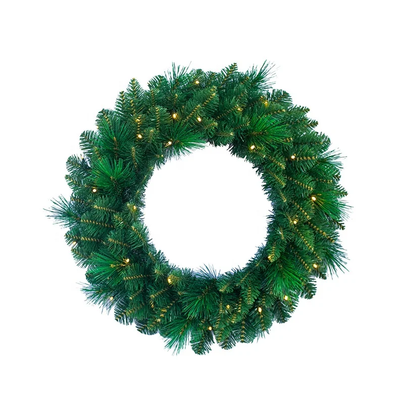 
Wholesale pvc decorated pine needle artificial christmas deco mesh green garland 