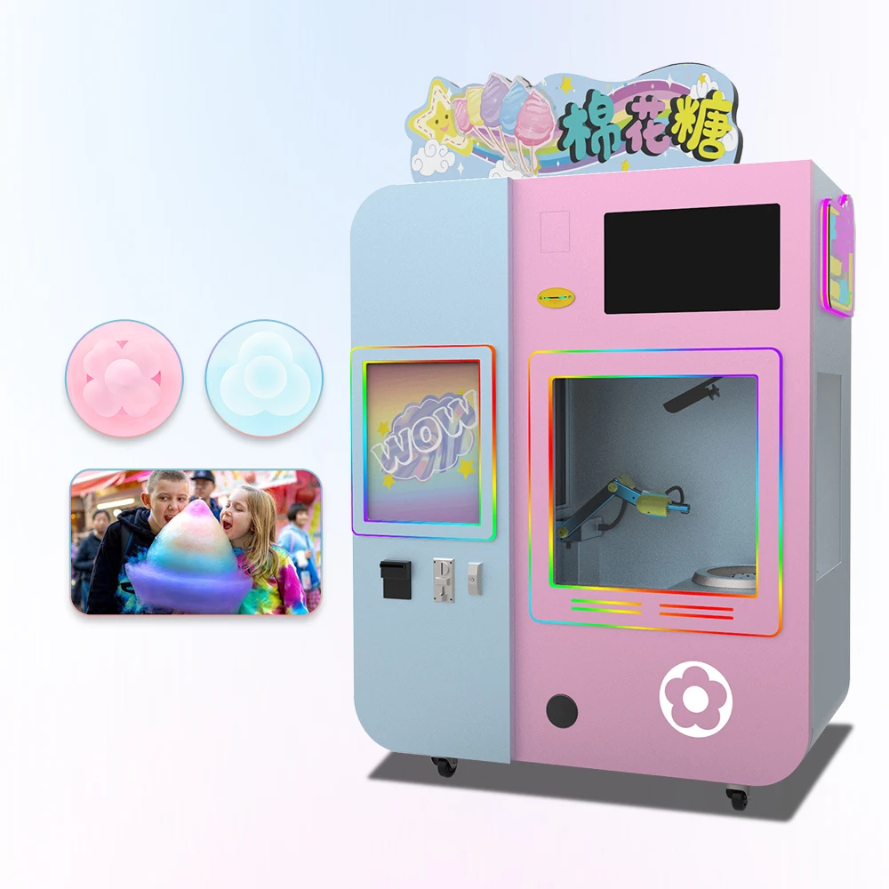 Seven cloud floss 2700W vending machine cotton candy robot 64 kinds trade full automatic cotton candy machine