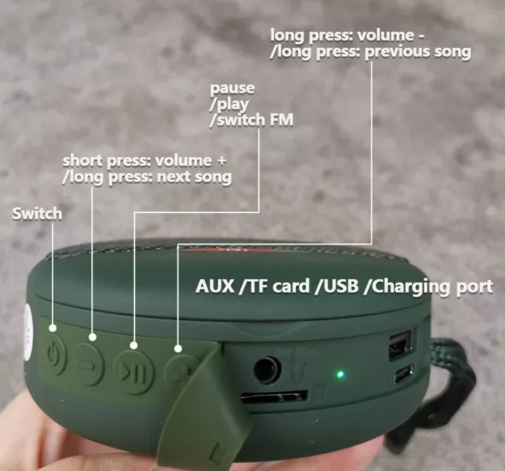 Tg808 New Portable Wireless Speaker Bt Outdoor Speakers Mini In-ear Earbuds 3d Stereo Handle Loudspeaker