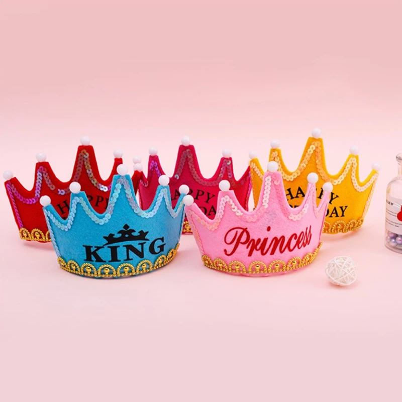 New Design Light Up Felt Kids Girls Crown