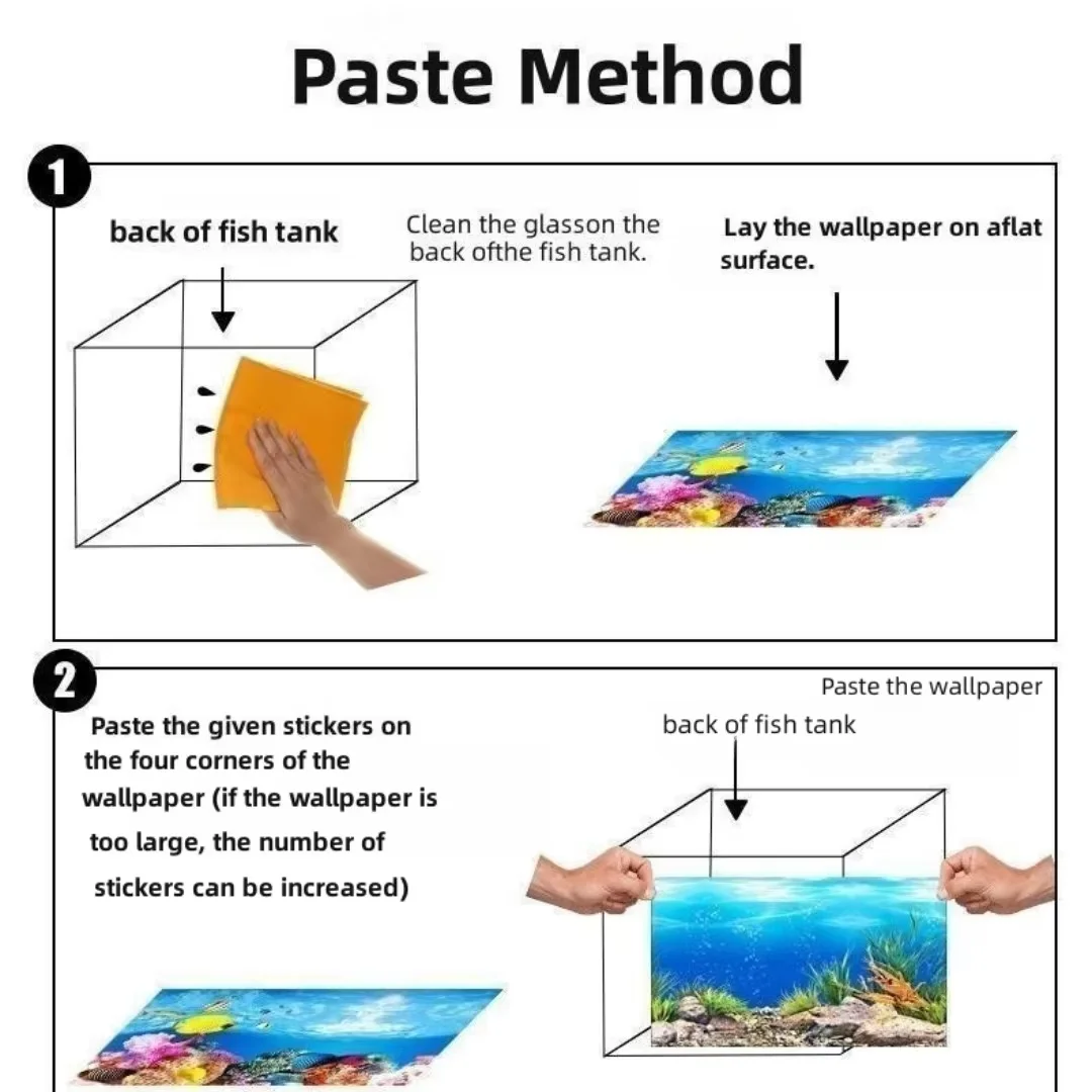 Wholesale Aquariums Accessories Double-sided Landscape Sticker Poster Fish Tank 3D Ocean Sea Plant Background Sticker Decoration