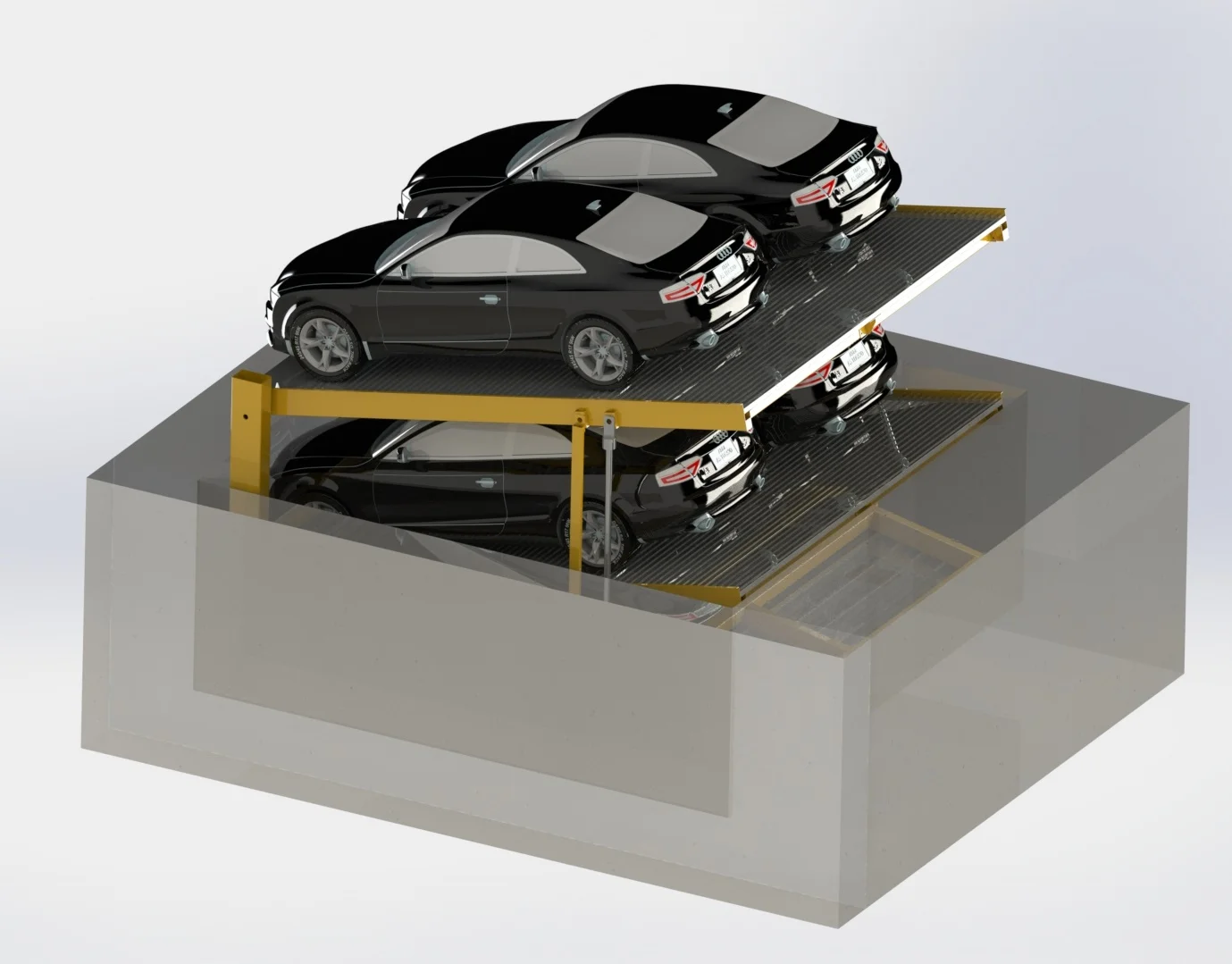 4 автомобиля двойная широкая платформа гидравлическая независимая яма 2 пост парковочная система