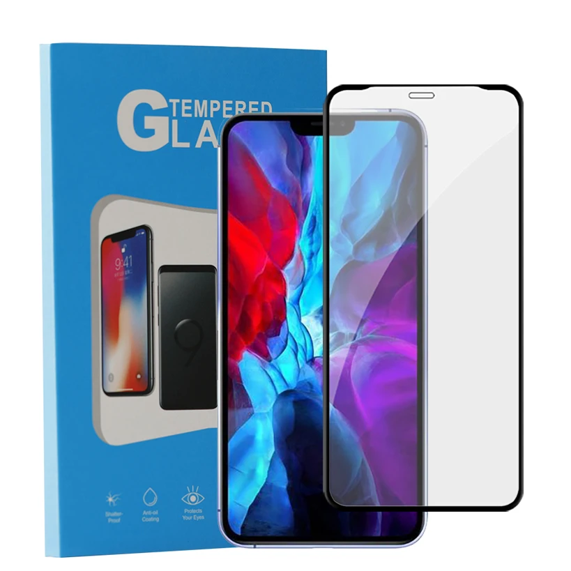 
9H Hardness 3D Bent Full Frame Premium Tempered Glass Screen Protector for Apple iPhone 12 Series 5.4 6.1 6.7 inch 2020 