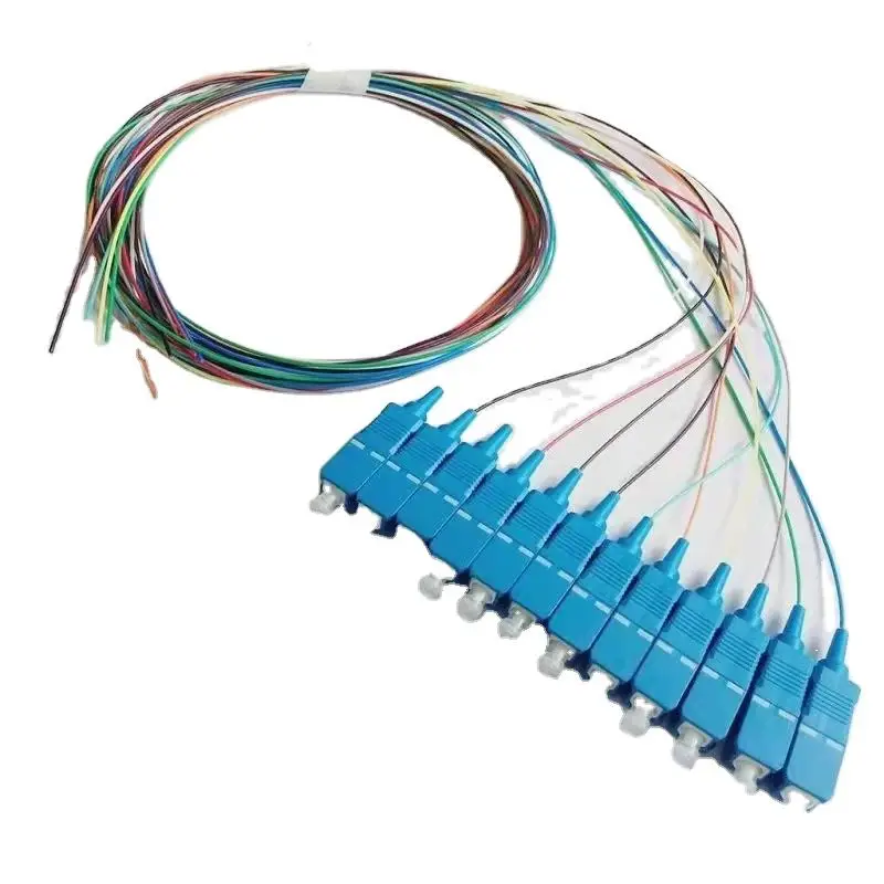 12 Cores pigtail optical fiber jumper  SC/APC Connectors Pigtail 1.5m  1m  0.9mm cable lszh 12colour