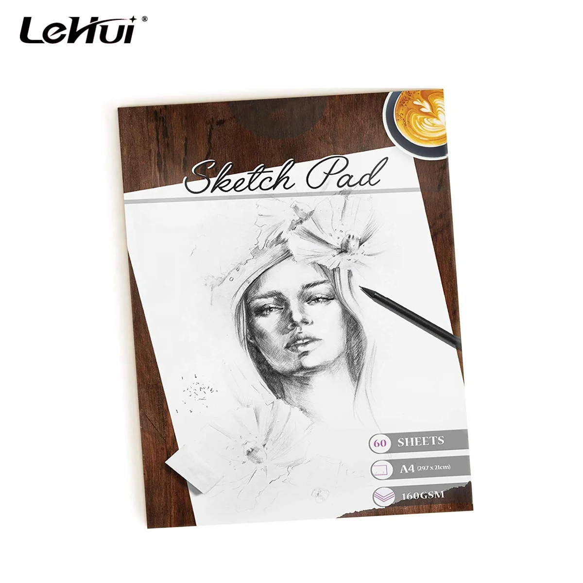 Shanghai Lehui OEM/ODM 60 Sheets 8.5X11 Inches 160Gsm Smooth Thick Drawing Paper Sketchbook For Art Supplies Art Journal