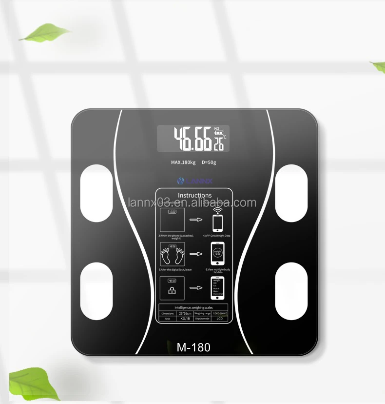 LANNX M-180 красочные цифровые весы с ЖК-дисплеем Smart Bmi анализатор состава тела для взвешивания
