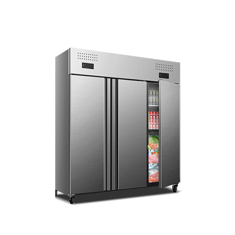 Adjustable Temperature Stainless Steel Six-Door Freezer for Commercial Meat Storage for Supermarkets and Restaurants