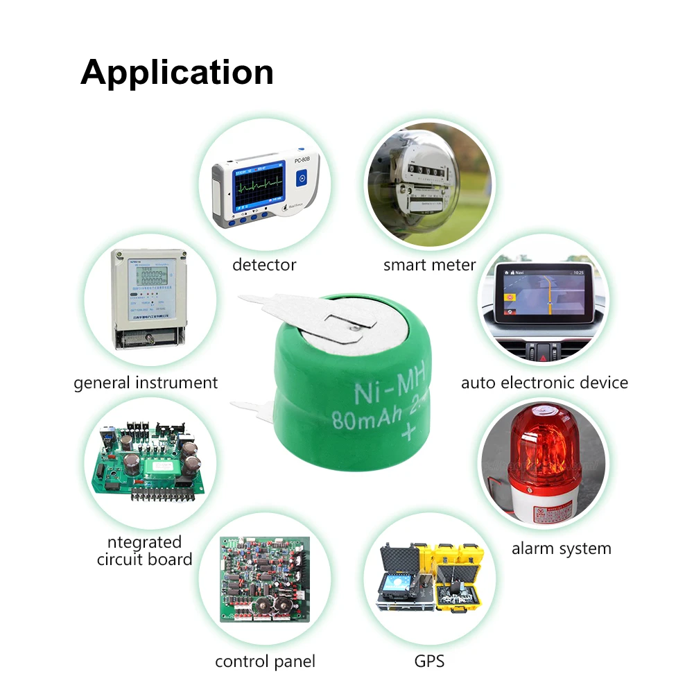 1.2v 2.4v 3.6v 4.8v  40mah 120mah 160mah 250mah 330mah B160H NIMH rechargeable  button cell battery pack