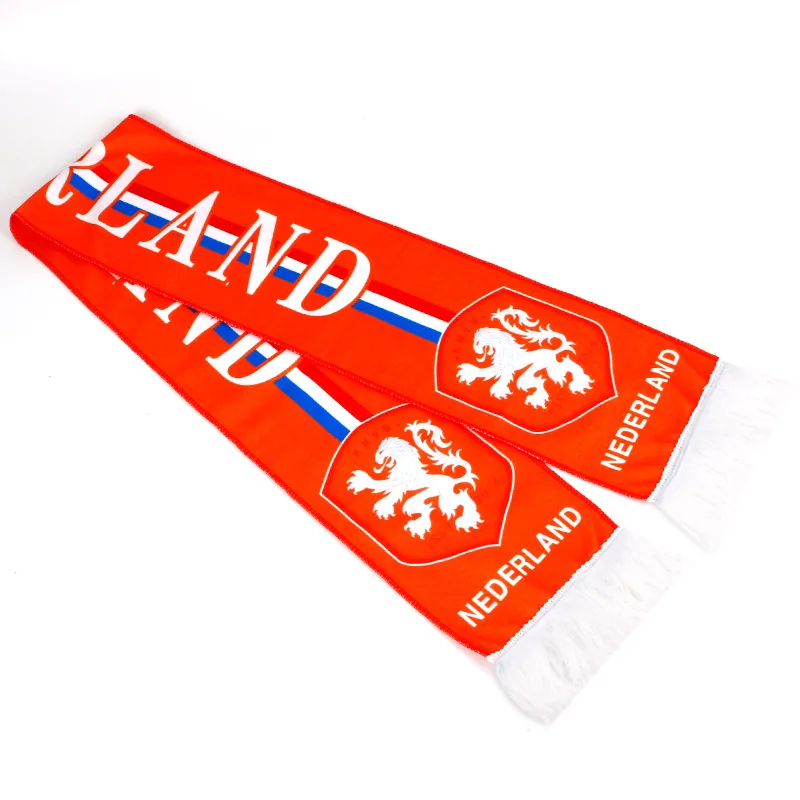 2022 Qatar world wholesale High quality 100% acrylic football club scarf Cheering Scarf Custom Soccer Belgium Spain Scarf