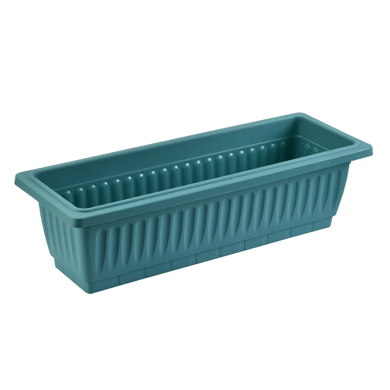 Home Decoration Balcony Garden Window Box Planter Troughs Brown Big Plastic Rectangular Pots For Plants
