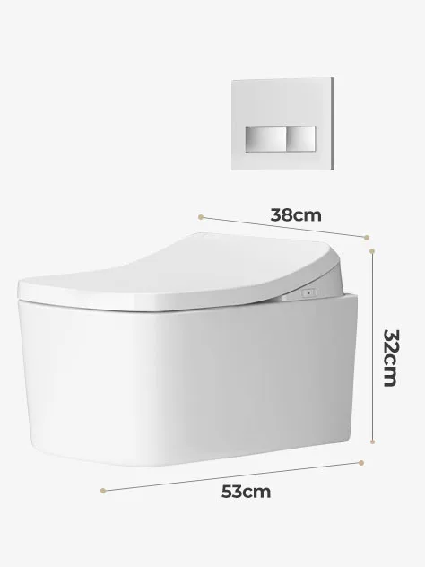 Red Smart Commode Wc Toilets Set Ceramic Water Closet Wall Hung Intelligent Toilet Bowl