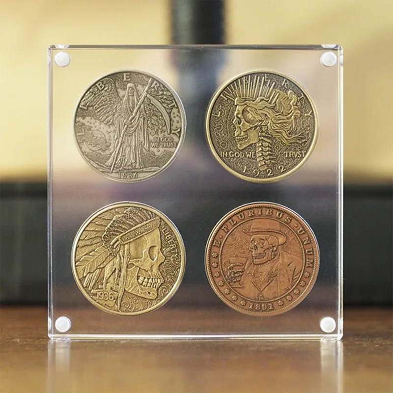 Clear Acrylic Coin Display Magnetic Acrylic Coin Display Lucite Coin Holder