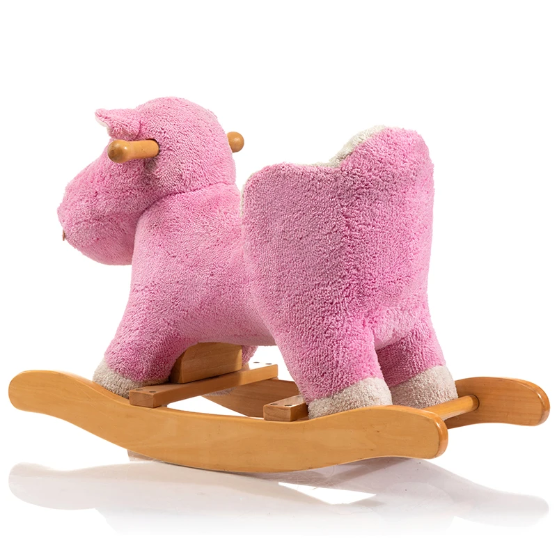 
Plush Toy Animal Big Hippo Plush Toy Baby Games Wooden Rocking Chair Toys 