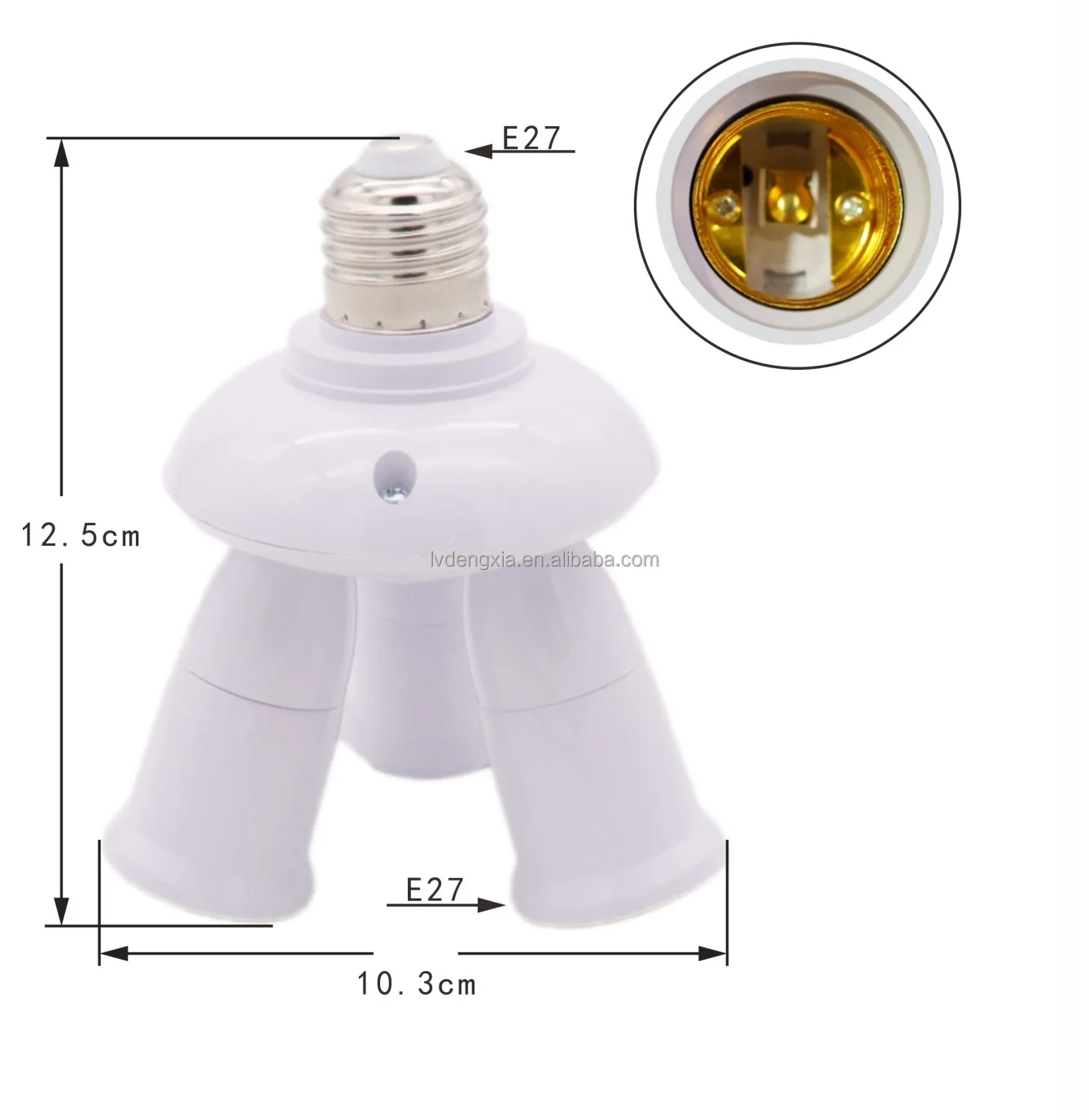 White E27 to 4 E27 Lampholder 1 to 4 Light Converter Socket Photo Studio 4E27 LED Bulb Lamp Bases 100V 230V PBT