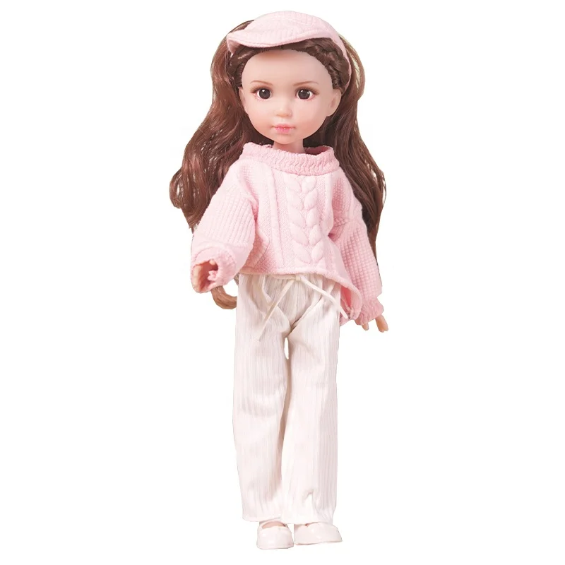 Fashion doll toy beautiful girl doll for decoration display 14 inches beautiful doll with pink hat