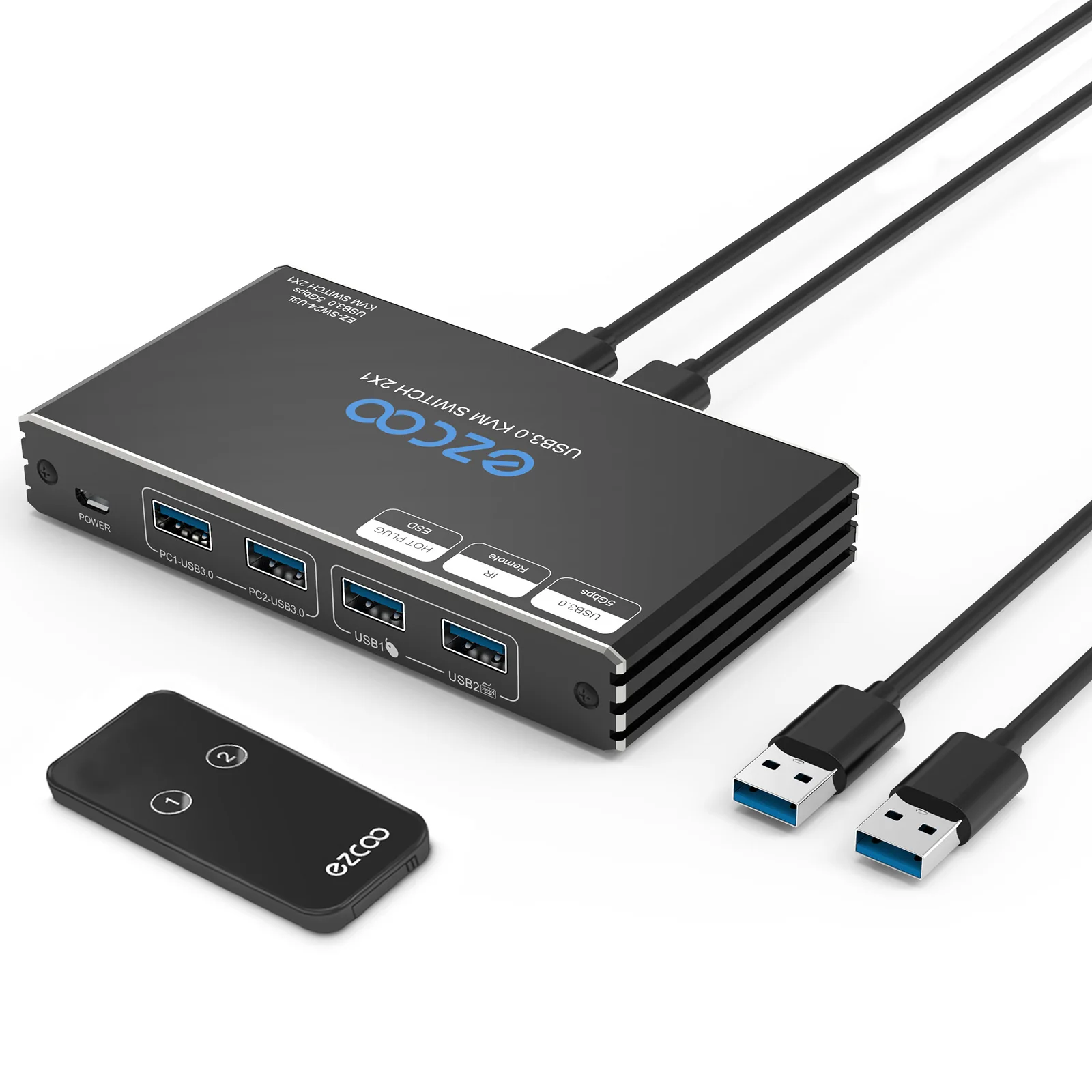 USB 3,0 переключатель 2 в 4 выхода USB 3,0 совместный коммутатор KVM переключатель концентратор с 2 шт. 1,5 M USB 3,0 A на A