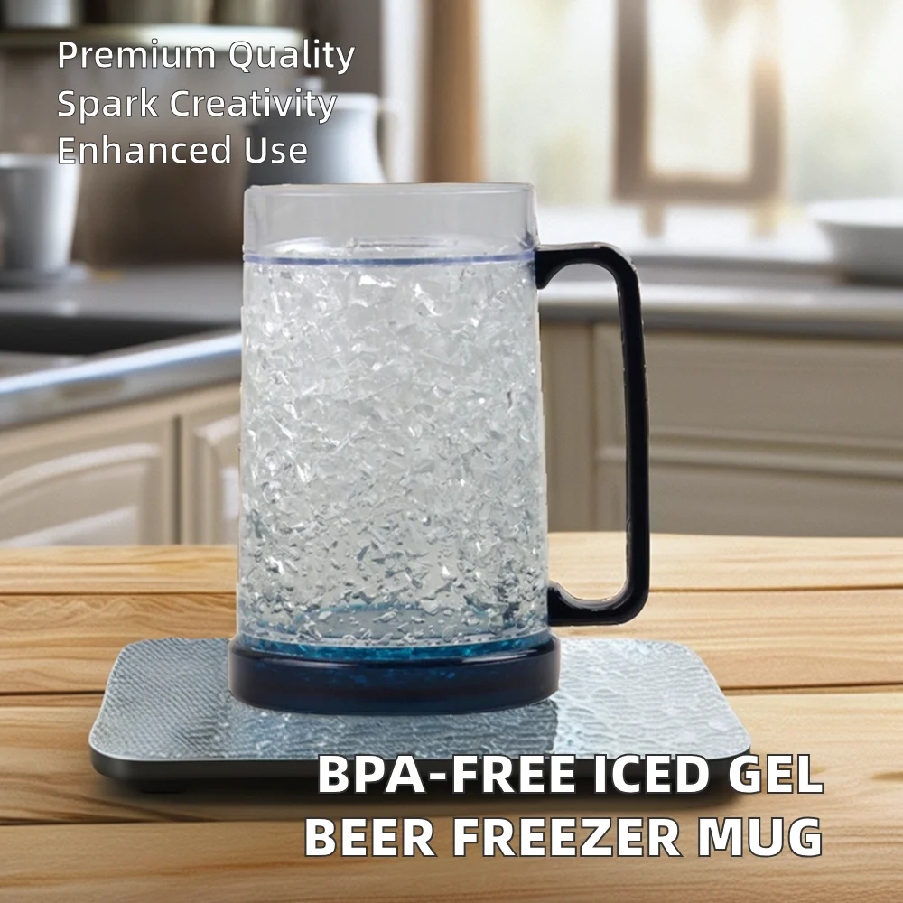 BPA-Free Plastic iced Gel Beer Freezer Mug Creative Style PS Material for Halloween & Christmas