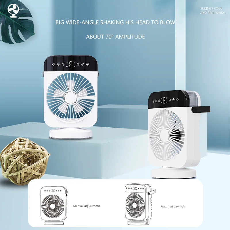 Portable Air Cooler Personal Mini Air Conditioner Space Cooler Table Fan 3 in 1 Desktop Evaporative Cooler Humidifier for Home O