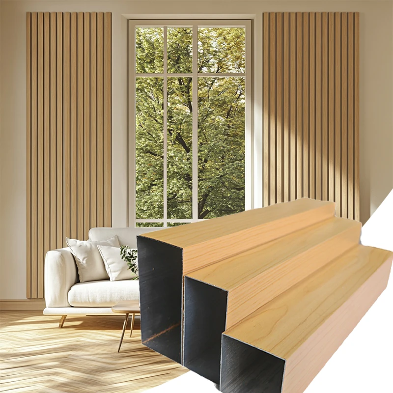 Indoor WPC Hollow Square Timber Tube for Ceiling Wall Cladding