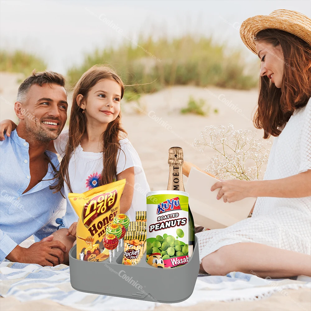 Sofa Couch Snacks Caddy Serving Crate Tray Couch Cup Holder Tray for TV Remote Snacks Drinks Cellphone