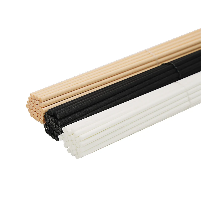 Home essential oil black white natural color reed sticks natural rattan rods 3mm 4mm 5mm 6mm synthetic diffuser stick