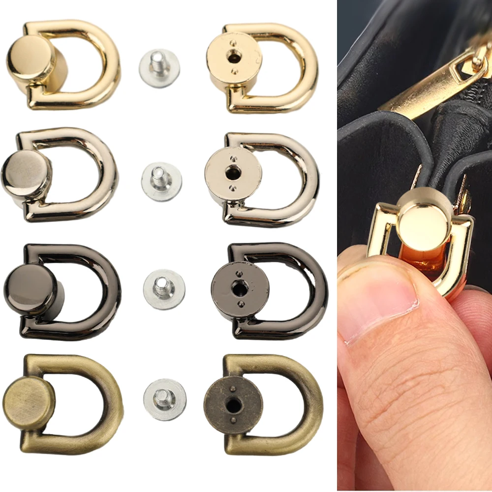 D-shaped Ring Bag Handles Chain Hook Bag Side Clip Screw Nail Rivet Handbag Strap Connector Clasp Buckle