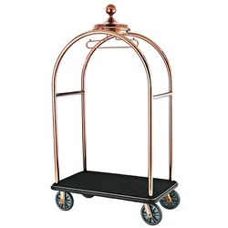 Тележка для багажа bellman для отеля с титановым золотым покрытием