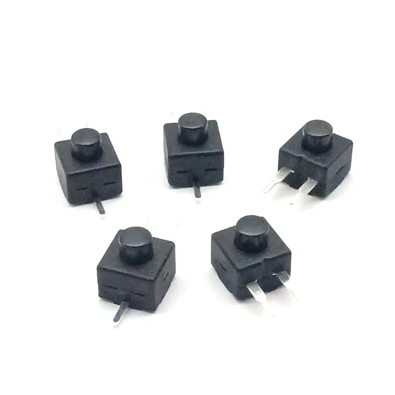 Flashlight push button switch 8.3 * 8.3mm 3-pin SMT black self-locking strong light electric torch switch