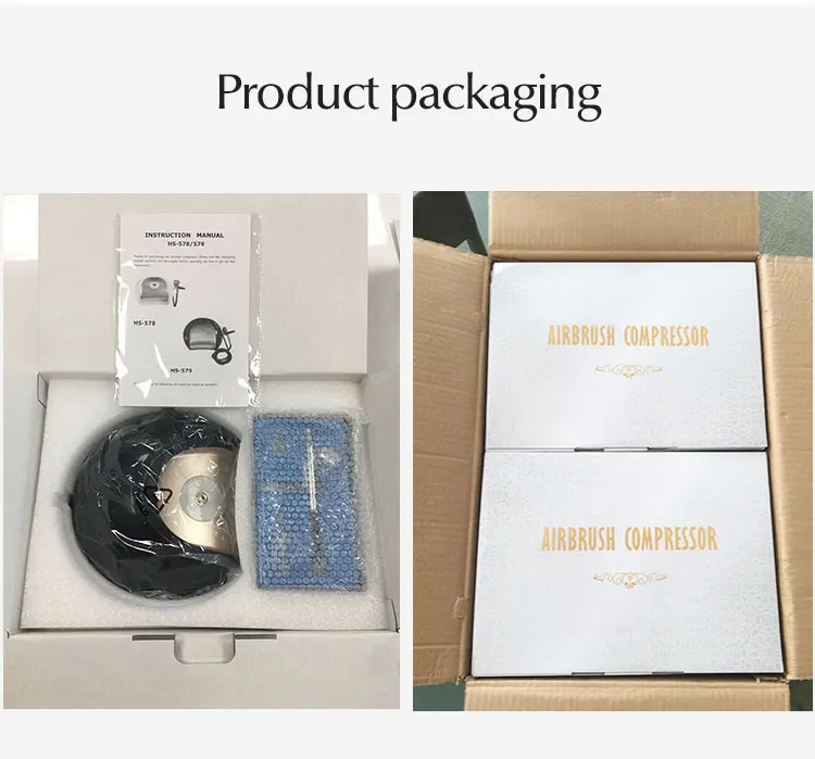 AIRBRUSH COMPRESSOR HS-578K BLACK WITH GOLD AIRBRUSH Multi-purpose Airbrush Compressor Set