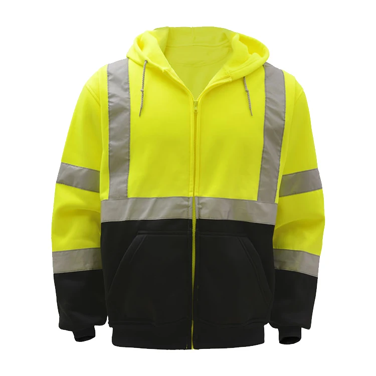 Factory Supply ANSI Class 3 High Visibility Construction Reflective Safety Hi Vis Hoodie