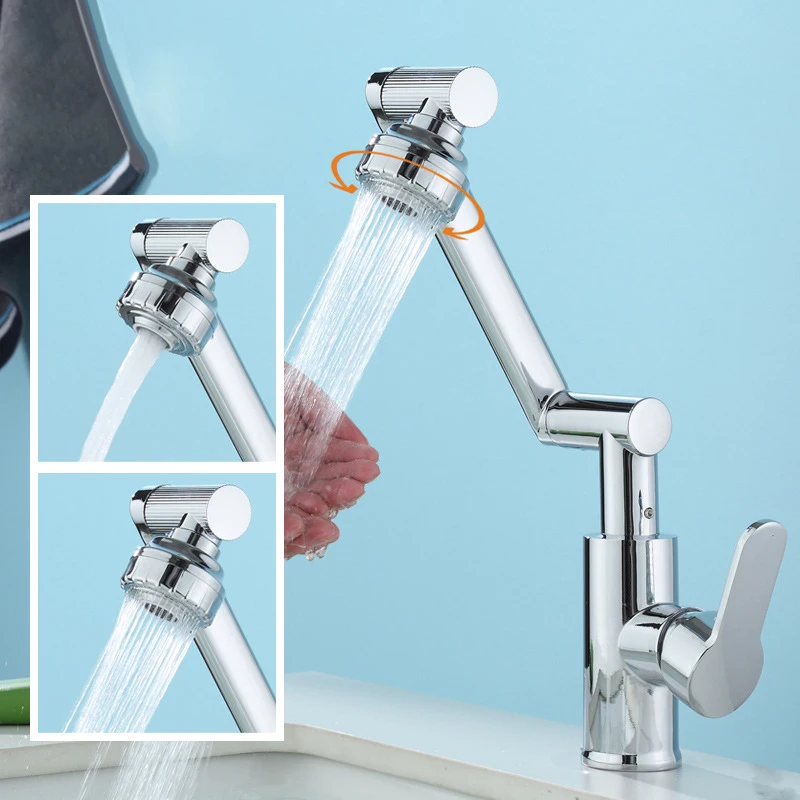 Universal 360 Degree Rotation Electroplating Anti-splash Spout Wash Basin Faucet Tap Bathroom Wash Rotary Bathroom Sink Faucet