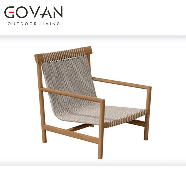 Modern Style Latest Design Outdoor Furniture Garden Set Hotel Leisure Solid Teak Wood Lounge Chair